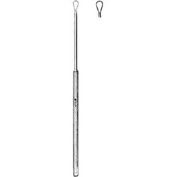 Ear Curette Sklar® Billeau 6-1/2 Inch Length Round Knurled Handle Small Tip Flexible Oval Loop Tip Each MK-43657