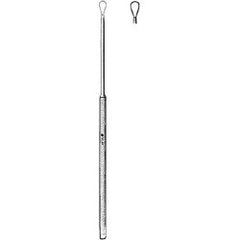 Ear Curette Sklar® Billeau 6-1/2 Inch Length Round Knurled Handle Small Tip Flexible Oval Loop Tip Each MK-43657