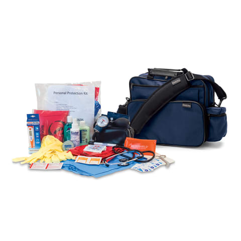 marketlab Hopkins Clinician Starter Kit w/Home Health Shlder Bag,Navy  1 / each