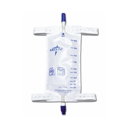Urinary Leg Bag Medline® Anti-Reflux Valve Sterile 600 mL Vinyl W/STRAP (48/CS) MK-446577