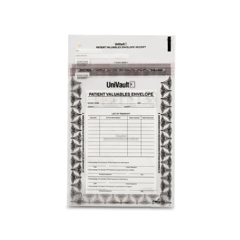 marketlab Writable with Sequential # Patient Valuables Bag • 9"W x 12"L • Clear  1000 / pk