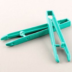 Dressing Forceps Econo Sterile™ 5 Inch Length Floor / Office Grade Plastic Sterile NonLocking Thumb Handle Straight Serrated Tips CASE OF 100 MK-457097