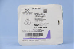 Absorbable Antibacterial Suture with Needle Coated Vicryl™ Plus Polyglactin 910 CT-2 1/2 Circle Taper Point Needle Size 2-0 Braided (12/BX) MK-458108