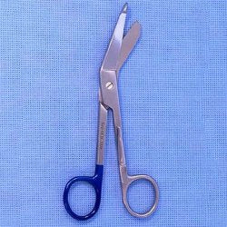 Bandage Scissors Surgi-OR™ Lister 5-1/2 Inch Length Mid Grade Stainless Steel NonSterile Finger Ring Handle Angled Blunt Tip / Blunt Tip EACH MK-459469