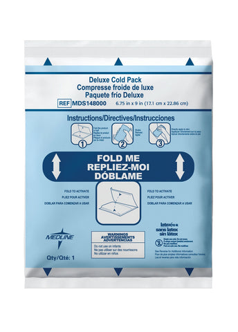 Instant Cold Pack with Cover Medline Deluxe General Purpose 5 X 7-1/2 Inch Poly Nylon / Paper Disposable  (24/CS) MK-459559