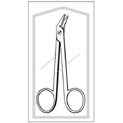 Wire Cutting Scissors Econo Sterile™ 4-3/4 Inch Length Floor / Office Grade Pakistani Stainless Steel Sterile Finger Ring Handle Angled Blunt Tip / Blunt Tip BOX OF 25 MK-460160