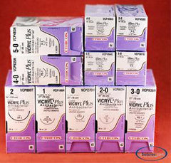 Absorbable Antibacterial Suture with Needle Coated Vicryl™ Plus Polyglactin 910 FS-2 3/8 Circle Reverse Cutting Needle Size 3-0 Braided (36/BX) MK-463286