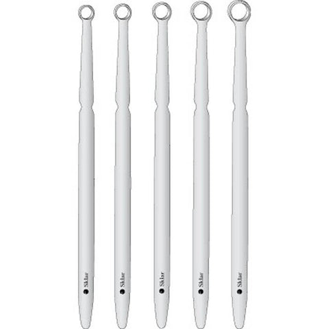 Dermal Curette Set Sklar® 5-1/2 Inch Length Round Handle Assorted Tip Sizes Straight Blunt Round Loop Tip Box of 1 MK-468244