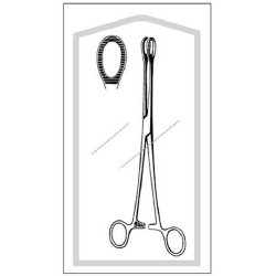 Sponge Forceps Econo Sterile™ Foerster-Ballenger 9-1/2 Inch Length Floor / Office Grade Pakistani Stainless Steel Sterile Locking Finger Ring Handle Straight Fenestrated Serrated Oval Tips EA/CS MK-470360