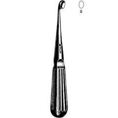 Bone Curette Sklar® Bruns 6-3/4 Inch Length Hollow Handle with Grooves Size 0 Tip Straight Oval Cup Tip Each MK-470528