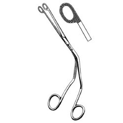 Catheter Forceps Econo Sterile™ Magill 8 Inch Length Floor / Office Grade Pakistani Stainless Steel Sterile NonLocking Finger Ring Handle Straight Fenestrated Serrated Oval Tips CASE OF 50 MK-473236