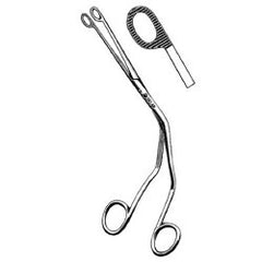 Catheter Forceps Econo Sterile™ Magill 8 Inch Length Floor / Office Grade Pakistani Stainless Steel Sterile NonLocking Finger Ring Handle Straight Fenestrated Serrated Oval Tips CASE OF 50 MK-473236