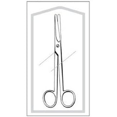 Dissecting Scissors Econo Sterile™ Mayo 5-1/2 Inch Length Floor / Office Grade Pakistani Stainless Steel Sterile Finger Ring Handle Straight Blunt Tip / Blunt Tip CASE OF 50 MK-475276