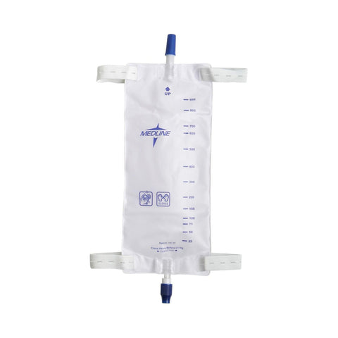 Urinary Leg Bag Medline® Anti-Reflux Valve Sterile 950 mL Vinyl W/TWIST VLV LF LG 32OZ (48/CS) MK-476196