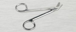 Wire Cutting Scissors Medline® 4-1/2 Inch Length Floor / Office Grade Stainless Steel NonSterile Finger Ring Handle Angled Sharp Tip / Sharp Tip BOX OF 12 MK-483962