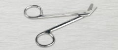 Wire Cutting Scissors Medline® 4-1/2 Inch Length Floor / Office Grade Stainless Steel NonSterile Finger Ring Handle Angled Sharp Tip / Sharp Tip BOX OF 12 MK-483962