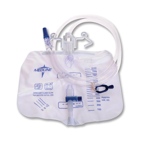Urinary Drain Bag Medline® Anti-Reflux Valve Sterile 2,000 mL Vinyl (20/CS) MK-485584