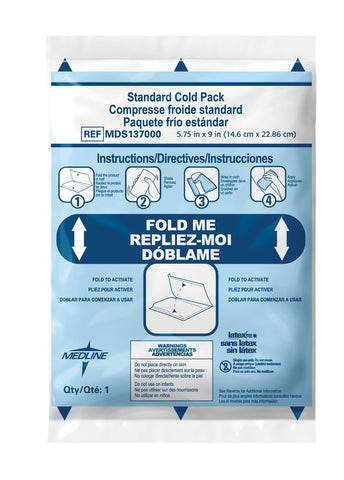 Instant Cold Pack Medline General Purpose 5-3/4 X 9 Inch Plastic / Calcium Ammonium Nitrate / Water Disposable (24/CS) MK-494083