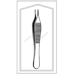 Dressing Forceps Econo Sterile™ Adson 4-3/4 Inch Length Floor / Office Grade Pakistani Stainless Steel Sterile NonLocking Thumb Handle Straight Serrated Tips CASE OF 100 MK-496232