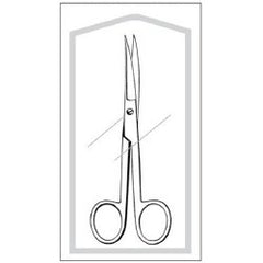 Operating Scissors Econo Sterile™ 5-1/2 Inch Length Floor / Office Grade Pakistani Stainless Steel Sterile Finger Ring Handle Curved on Flat Sharp Tip / Sharp Tip BOX OF 1 MK-506729