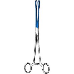 Uterine Polyp Forceps Sklar Blue™ Electrosurgical Schweizer 9-1/2 Inch Length OR / Surgical Grade Coated German Stainless Steel NonSterile Locking Finger Ring Handle Straight Serrated Oval Loop Tips EACH MK-512156