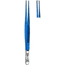 Dressing Forceps Sklar Blue™ Electrosurgical Potts-Smith 8-1/4 Inch Length OR / Surgical Grade Coated Stainless Steel NonSterile NonLocking Thumb Handle Straight 1 X 2 Teeth EACH MK-515014