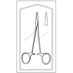 Needle Holder Econo™ Halsey 5-1/4 Inch Length Straight Smooth Jaw Finger Ring Handle Case of 25 MK-525178