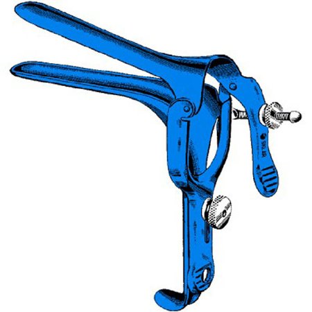 Electrosurgical Vaginal Speculum Sklar Blue™ Pederson NonSterile OR Grade Coated Stainless Steel Medium Double Blade Duckbill Reusable Without Light Source Capability Each MK-526924