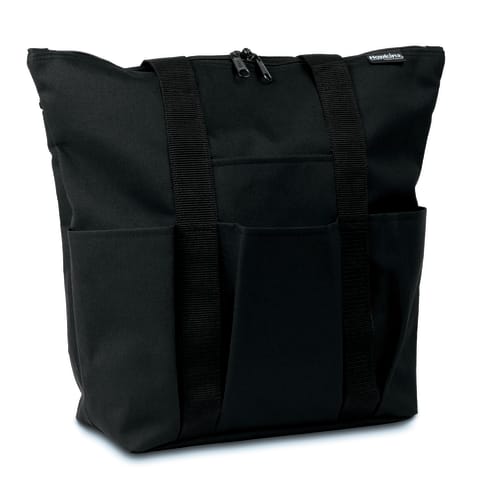 marketlab Hopkins 3-Pocket Zippered Tote Three Pocket Zippered Tote 12"W x 5.75"D x 15"H, Black 1 / each