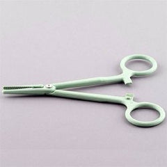 Hemostatic Forceps Sklar® 5-1/4 Inch Length Floor / Office Grade Plastic Sterile Locking Finger Ring Handle Straight Blunt Serrated Tips CASE OF 100 MK-534072