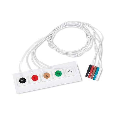 marketlab Disposable ECG Leadwires DIN Style , 5-Lead with Preattached Electrode 10 / pk