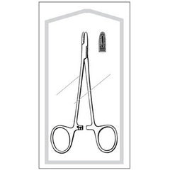 Needle Holder Econo™ Derf 4-3/4 Inch Length Straight Serrated Jaw Finger Ring Handle Box of 25 MK-536435