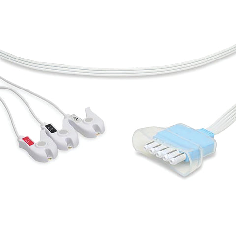 marketlab Disposable ECG Leadwires Philips 3-Lead Pinch , Single Pin with Shower Shield Yoke  10 / pk