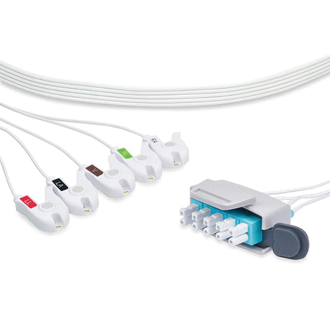 marketlab Disposable ECG Leadwires Philips 5-Lead Pinch , With Clip Secure Yoke 10 / pk