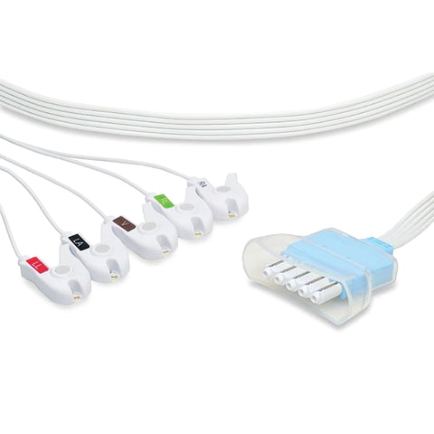 marketlab Disposable ECG Leadwires Philips 5-Lead Pinch , With Shower Shield Yoke 10 / pk