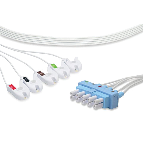 marketlab Disposable ECG Leadwires Philips 5-Lead Pinch , Twin Pin Yoke 10 / pk