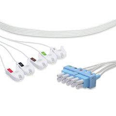 marketlab Disposable ECG Leadwires Philips 5-Lead Pinch , Twin Pin Yoke 10 / pk