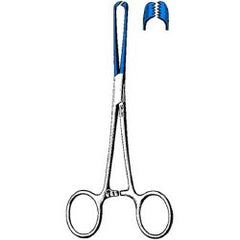 Tissue Forceps Sklar Blue™ Electrosurgical Allis 7-1/2 Inch Length OR / Surgical Grade Coated Stainless Steel NonSterile Locking Finger Ring Handle Straight 5 X 6 Teeth EACH MK-550084