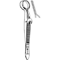 Chalazion Forceps Sklar® Heath 3-1/2 Inch Length OR / Surgical Grade German Stainless Steel NonSterile Locking Thumb Handle Angled Circular Paddle / Ring Tips EACH MK-579941