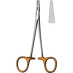 Needle Holder Surgi-OR™ Halsey 5-1/4 Inch Length Serrated Jaw Finger Ring Handle Each MK-586376