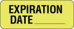 Label Paper Removable Expiration Date 2 1/4" x 7/8", Fl. Yellow, 1000 per Roll, 59704634