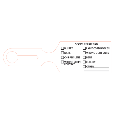 marketlab Instrument Tray Tags  2.5"W x 8.5"L, "SCOPE REPAIR" White 1000 / pk