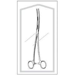Uterine Dressing Forceps Econo Sterile™ Bozeman 10-1/4 Inch Length Floor / Office Grade Pakistani Stainless Steel Sterile Locking Finger Ring Handle Double Curved Serrated Tips BOX OF 50 MK-645956
