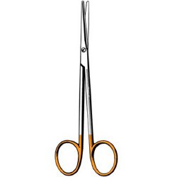 Dissecting Scissors Surgi-OR™ Metzenbaum-Lahey 5-3/4 Inch Length Mid Grade Stainless Steel / Tungsten Carbide NonSterile Finger Ring Handle Straight Blunt Tip / Blunt Tip EACH MK-663014