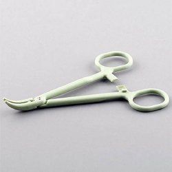 Hemostatic Forceps Sklar® 5-1/4 Inch Length Floor / Office Grade Plastic Sterile Locking Finger Ring Handle Curved Serrated Tips CASE OF 100 MK-703892