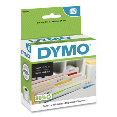 LabelWriter Bar Code Labels, 0.75" x 2.5", White, 450 Labels/Roll ,WH MK-1229934