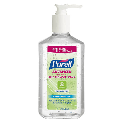 Hand Sanitizer Purell® Advanced Green Certified 12 oz. Ethyl Alcohol Gel Pump Bottle (12/CS) MK-726035