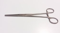 Hemostatic Forceps Kocher-Ochsner OR / Surgical Grade Stainless Steel NonSterile Locking Finger Ring Handle Straight Serrated Tips with 1 X 2 Teeth EACH MK-776105