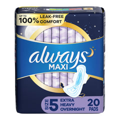 Feminine Pad Always® Maxi Overnight Heavy Absorbency +WINGS (20/PK) MK-785309