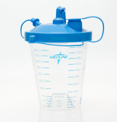 Rigid Suction Canister Kit Medline 850 mL Sealing Lid RESPIR SUCT 850CC FLOAT LID TUBI (12/CS) MK-796907